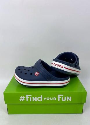 Детские кроксы сабо crocs crocband navy