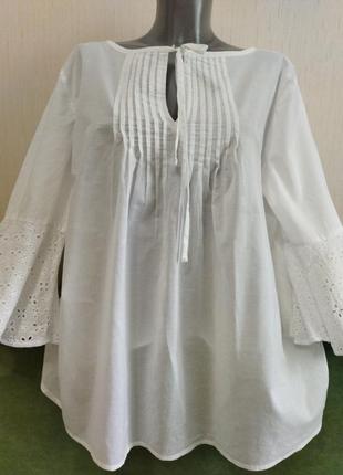 Нежная тонкая блуза с коттона