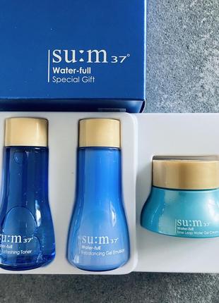 Набор миниатюр увлажняющей серии su:m37° water-full special gift set 3items