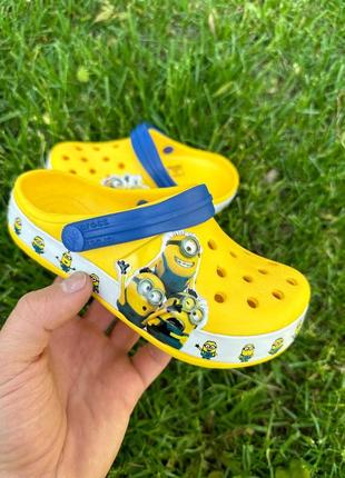 Детские кроксы crocs minions желтые с миньонами сабо  / шлепанцы2 фото