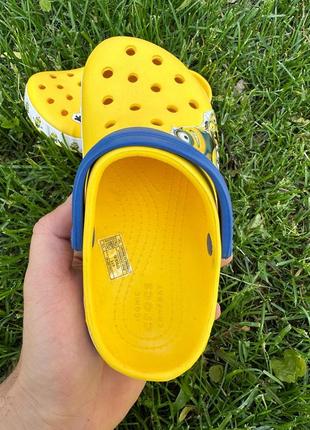 Детские кроксы crocs minions желтые с миньонами сабо  / шлепанцы3 фото