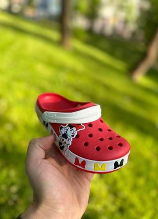 Детские кроксы crocs minni mouse красные с минни маус сабо  / шлепанцы2 фото