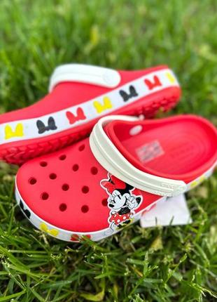 Детские кроксы crocs minni mouse красные с минни маус сабо  / шлепанцы7 фото