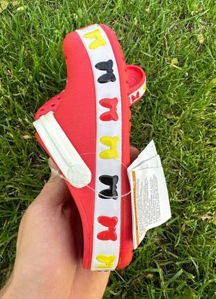 Детские кроксы crocs minni mouse красные с минни маус сабо  / шлепанцы8 фото