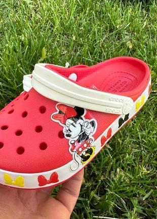 Детские кроксы crocs minni mouse красные с минни маус сабо  / шлепанцы10 фото