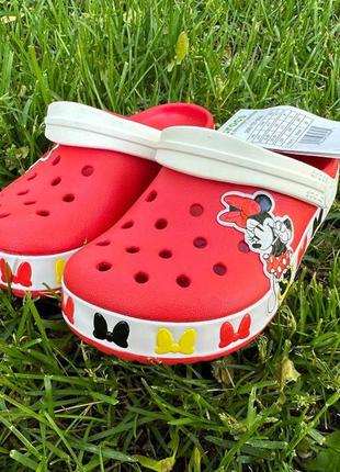 Детские кроксы crocs minni mouse красные с минни маус сабо  / шлепанцы9 фото