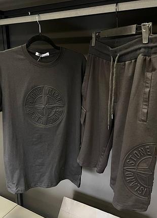 Мужской брендовый летний костюм шорты + футболка stоnе іslаnd