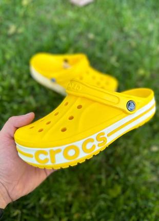 Крокси crocs bayaband жовті жіночі / чоловічі сабо / шльопанці1 фото
