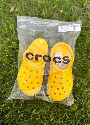 Крокси crocs bayaband жовті жіночі / чоловічі сабо / шльопанці6 фото