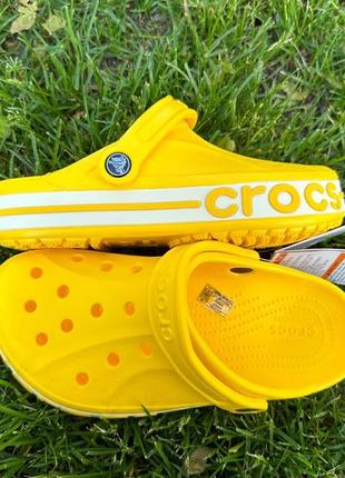 Кроксы crocs bayaband желтые  женские / мужские сабо  / шлепанцы9 фото