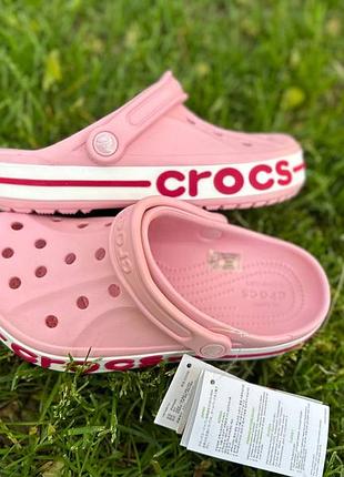 Крокси crocs bayaband рожеві жіночі сабо / шльопанці