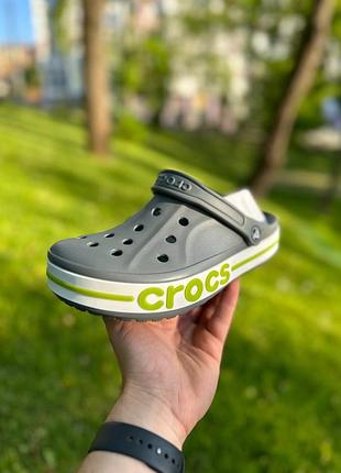 Крокси crocs bayaband сірі  сабо / шльопанці