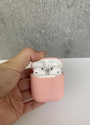 Чехол airpods 1/2 пудровый/розовый