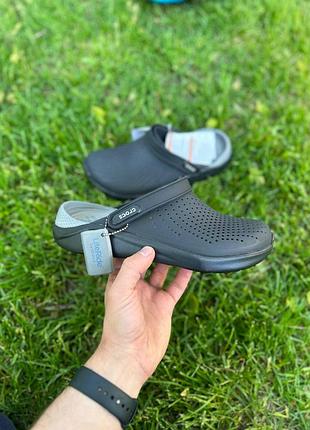 Кроксы crocs literide черные женские / мужские сабо  / шлепанцы2 фото