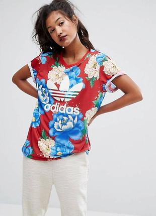 Футболка adidas originals farm bid квітковий принт оверсайз