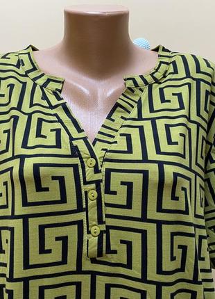 Оливкова блузочка на короткий рукав 🌈4 фото