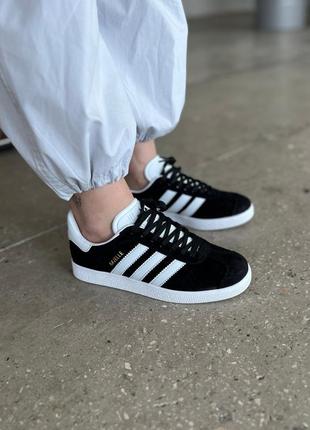 Adidas gazelle трендові кросівки кеди адідас чорні демісезон унісекс чоловічі жіночі легкі та зручні топ якість мужские женские черные кроссовки4 фото