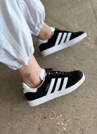 Adidas gazelle трендові кросівки кеди адідас чорні демісезон унісекс чоловічі жіночі легкі та зручні топ якість мужские женские черные кроссовки7 фото