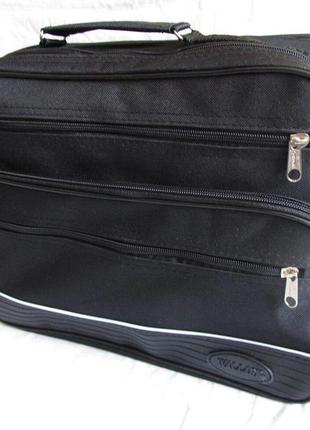 Мужская сумка через плечо папка портфель а4 черная4 фото