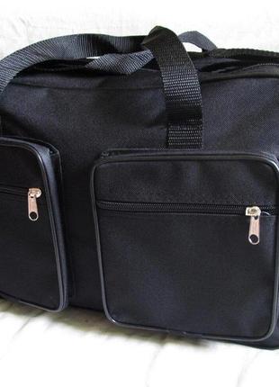 Мужская сумка через плечо дорожная крепкая и вместительная а4+ черная2 фото