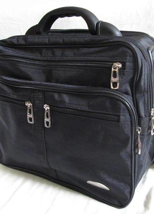 Чоловіча сумка полукаркасная з розширенням через плече портфель а4 чорна