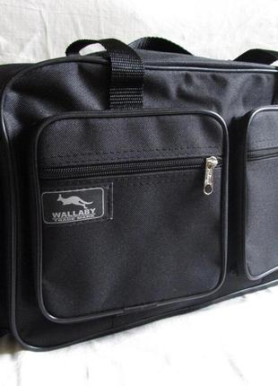 Мужская сумка через плечо дорожная портфель а4+ черная