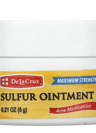 Серная мазь средство против акне максимальная сила de la cruz (acne treatment ointment with 10% sulfur maximum strength) 6 г2 фото