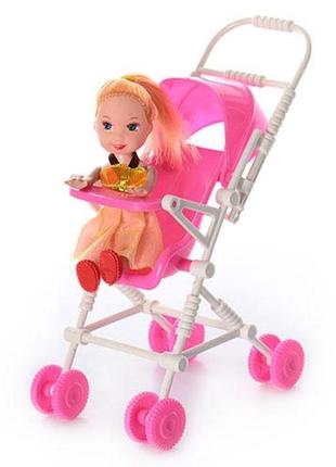 Лялька, 10 см, з коляскою, у пак. 12*16*7,5см1 фото