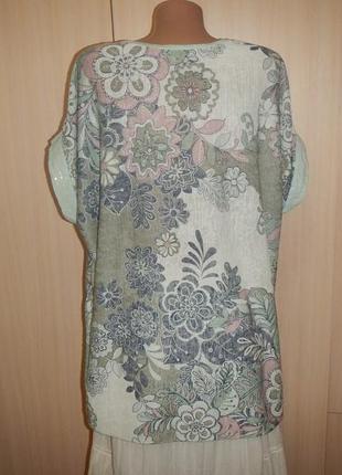 Легка трикотажна блуза бохо бавовна, льон р. 50-54 італія2 фото
