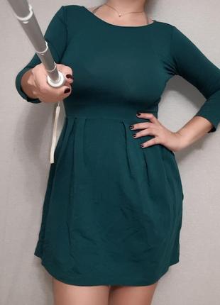 Изумрудное, темно-бирюзовое платье oodji м-l/10-128 фото