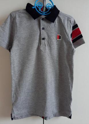 Праздничная красивая футболка тенниска фасон поло с воротничком next некст для мальчика 6 лет 1162 фото