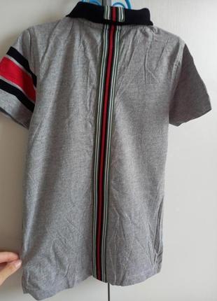Праздничная красивая футболка тенниска фасон поло с воротничком next некст для мальчика 6 лет 1163 фото