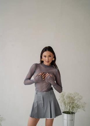 Гольф прозрачный водолазка сетка