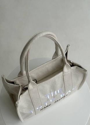Сумочка marc jacobs tote bag textile light beige 8