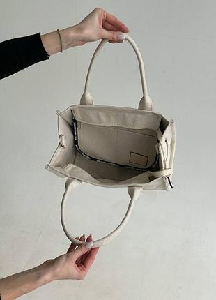 Сумочка marc jacobs tote bag textile light beige 5