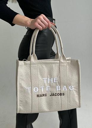 Сумочка marc jacobs tote bag textile light beige 2