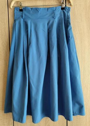 Коттоновая летняя юбочка с карманами л2 фото