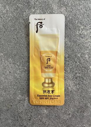 Пробник увлажняющего и питательного санскрина the history of whoo essential sun cream spf 50+ pa+++