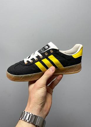 Adidas gazelle x gucci жіночі чоловічі трендові чорні кеди кросівочки адідас гучі женские мужские черные кеды кроссовки бренд весна літо
