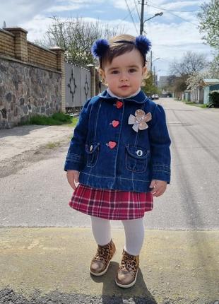 Джинсовая курточка, пальто на девочку 9-12 месяцев.10 фото