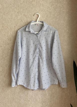 Блуза/рубашка в полоску с маленькими якорями