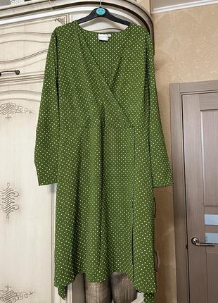 Платье в горошек с поясом junarose 18рр4 фото