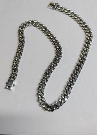 Серебряная цепь "панцирь" 166.5 гр с чернением3 фото