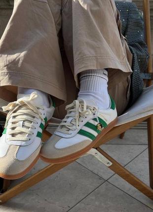 Кросівки кеди унісекс adidas жіночі чоловічі білі зелені мужские женские кеды кроссовки белые с зелёным1 фото