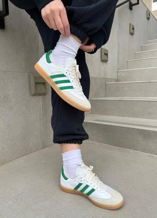 Кросівки кеди унісекс adidas жіночі чоловічі білі зелені мужские женские кеды кроссовки белые с зелёным3 фото
