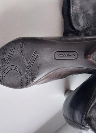 Классные стильные оригинальные кожаные сапоги apepazza с острым носком и фигурным каблуком4 фото