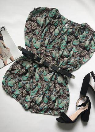 Шифонова блуза в орнамент перо павича пір'я et vous