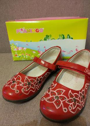 Туфлі шкіряні для дівчинки фламінго 3