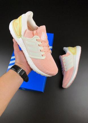 Женские кроссовки adidas boost розовые с белым4 фото