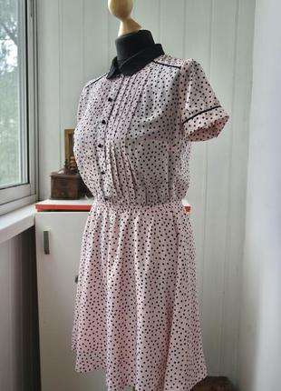 Летнее платье, платье-рубашка, розовое платье, платье мини, платье в сердечки2 фото